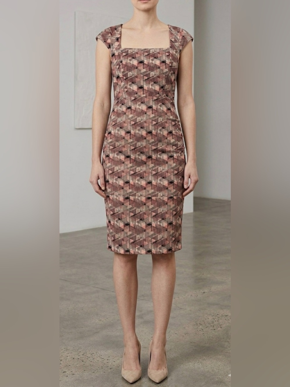 Midi Ruched Back Cap Sleeve Dress
